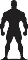 obsidiaan weelde vol lichaam zwart embleem gevectoriseerd kracht bodybuilders zwart logo icoon vector