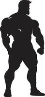 grafiet gladiator vol lichaam zwart kunst silhouet van macht bodybuilders iconisch glyph vector