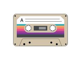 plastic oud cassette in vlak stijl Aan een wit achtergrond. retro cassette van de jaren 90. wijnoogst cassette plakband vector