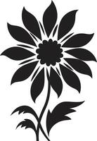 botanisch grens zwart schetsen verdikt bloemblad schetsen monochroom iconisch kader vector