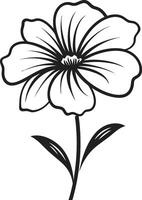 krabbelde bloemen ontwerp zwart emblematisch schetsen artistiek bloemblad schetsen hand- getrokken symbool vector