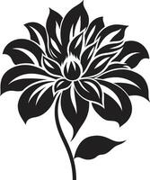 minimalistisch bloem embleem zwart icoon bloemen contour monochroom embleem vector