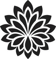 robuust bloem kader zwart toegewezen verdikt bloesem grens monochroom emblematisch bloemen vector
