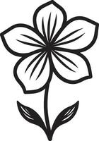 handgemaakt bloemblad gebaar monochroom ontwerp krabbelde hand- getrokken bloesem zwart embleem icoon vector