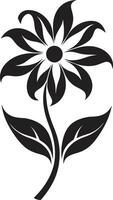 stoutmoedig bloemen contour zwart gevectoriseerd schetsen simplistisch bloem kader monochroom emblematisch symbool vector