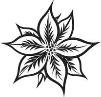 chique single bloem ontwerp emblematisch icoon artistiek bloemblad indruk zwart logo symbool vector
