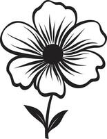 artistiek hand- getrokken bloem monochroom emblematisch symbool gewoontjes bloemen gebaar zwart vaag icoon vector