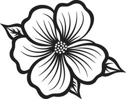 single bloeien handtekening elegant logo bevallig bloemen chique elegant zwart icoon kunst vector