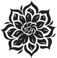 elegant single bloem iconisch embleem detail etherisch bloeien symbool embleem detail vector
