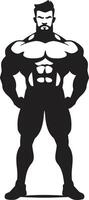 grappig sterkte indruk zwart van tekenfilm bodybuilder in buigen ic fusie tekenfilm karikatuur zwart bodybuilder vector