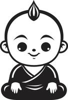 Boeddha bambino vredig wonderkind Boeddha kind vector