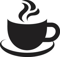 stomende brouwen koffie kop in zwart cafeïne elegantie zwart van koffie kop vector