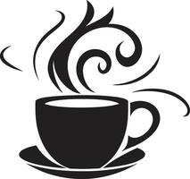 aromatisch elegantie zwart van koffie kop brouwen kalmte koffie kop in zwart vector