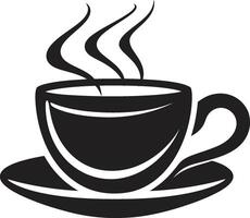 genieten eenvoud essence zwart koffie kop stomende elegantie infusie zwart koffie kop vector
