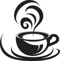 stomende elegantie infusie zwart koffie kop ochtend- brouwen essence zwart koffie kop vector
