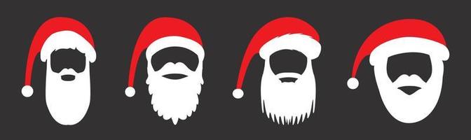 Kerstman hoed en baard. vrolijk kerstfeest - vector