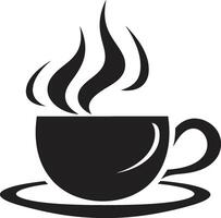 artistiek aroma zwart van koffie kop cafeïne harmonie koffie kop in zwart vector