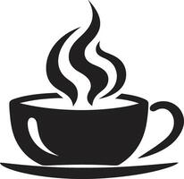 genieten eenvoud elegantie zwart koffie kop stomende elegantie aura zwart koffie kop vector