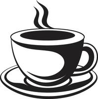 artistiek aroma genot zwart koffie kop genieten eenvoud elegantie zwart koffie kop vector