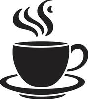 artistiek aroma genot koffie kop zwart genieten eenvoud elegantie zwart koffie kop vector