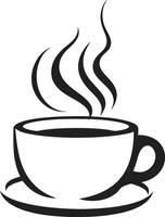 genieten eenvoud elegantie zwart koffie kop stomende elegantie aura koffie kop zwart vector