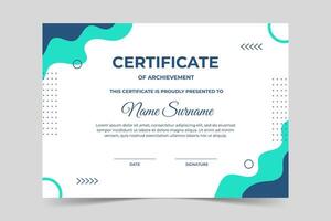 modern elegant groen certificaat sjabloon met meetkundig vorm geven aan. waardering voor bedrijf en onderwijs. illustratie vector