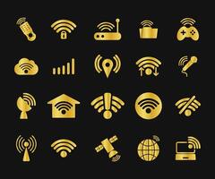 icoon set, Wifi verbinding apparaat vector