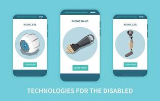 bionische tech verticale banners vector