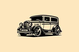 wijnoogst retro oud of klassiek auto illustratie hand getekend stijl vector