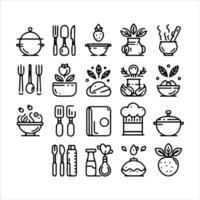 keuken item icoon reeks vector