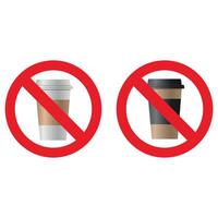 verboden drinken of koffie verboden teken. illustratie vector