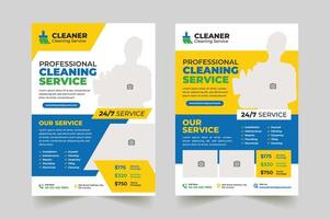 professioneel schoonmaak onderhoud afdrukken folder en poster bewerkbare sjabloon, huis hulp in de huishouding onderhoud, schoonmaak brochure, brochure geschikt voor huishoudster bedrijf promotionele afzet folder ontwerp vector