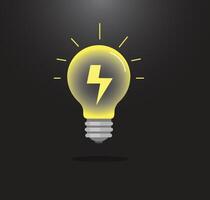 energie besparing concept met lamp en energie symbool vector