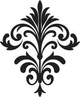 vorstelijk ornamenten filigraan embleem verguld bloeit wijnoogst zwart vector
