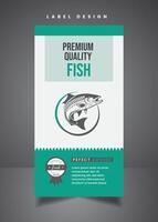vis etiket ontwerp vis verpakking ontwerp vector