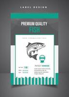 vis etiket ontwerp vis verpakking ontwerp vector