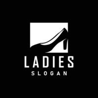 Dames schoenen logo illustratie ontwerp bedrijf stijl mode neiging Dames hoog hakken vector