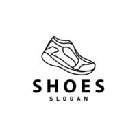 schoen logo, minimalistische lijn stijl sneaker schoen ontwerp gemakkelijk mode Product merk vector