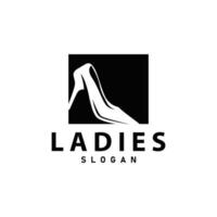 Dames schoenen logo illustratie ontwerp bedrijf stijl mode neiging Dames hoog hakken vector