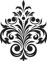 elegant detaillering zwart ornament overladen eenvoud element vector