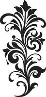 filigraan elegantie wijnoogst embleem embleem antiek detaillering zwart filigraan vector