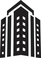 verstedelijking strak gebouw embleem skylinevaartuig elegant gebouw logo vector
