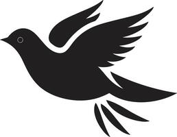 naar boven gevederde zweven zwart vogel vrolijk vlucht euforie schattig zwart vector