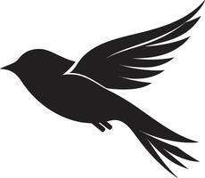 sereen gevleugeld elegantie zwart vogel majestueus vogel genade schattig zwart vector