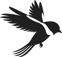 stralend vlucht elegantie schattig ic vogel grillig glijden zwart vogel vector