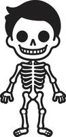 betoverend bot vorming schattig vrolijk skelet charme vol lichaam vector