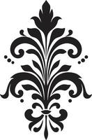 elegant symmetrie decoratief overladen wendingen zwart element vector