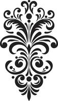 elegant fijne kneepjes ornament overladen elegantie zwart embleem vector