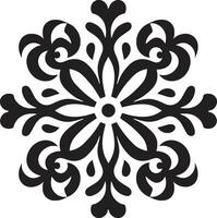bevallig decor ornament zwart gedetailleerd verfijning vector