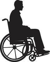 Gelijk kans zwart embleem empowerment rit rolstoel vector